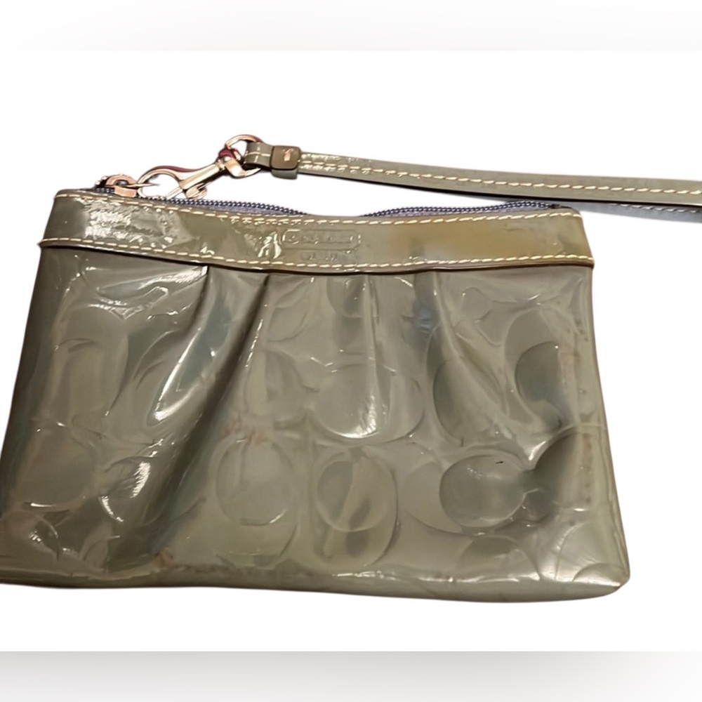 Coach Embossed Patent Leather Wristlet F43639